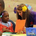 SAU student with Union elementary students
