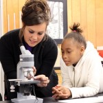 SAU Education student with Union elementary students