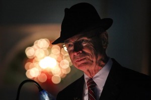 Dr. Rankin is active in campus events all year. Above, he is pictured speaking during the annual Celebration of Lights.